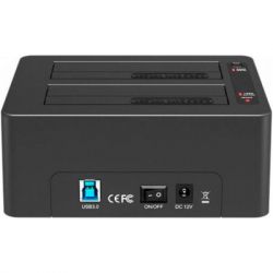 Док-станція Maiwo K3082A клонир. для 2*HDD 2,5"/3,5" SATA/SSD через USB3.0 безгвинтове, чорний - Картинка 3