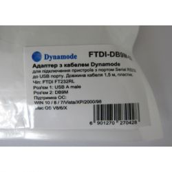  USB - COM (RS232), Dynamode, Black, 1.5 ,  FTDI FT232RL (FTDI-DB9M-02) -  4