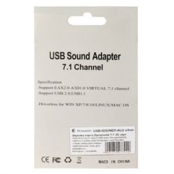 Звуковая карта Звуковая плата Dynamode USB-SOUND7-ALU silver - Картинка 6
