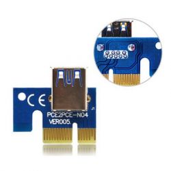 Dynamode RX-riser-006c 6 pin, PCI-E x1 to 16x 60cm USB 3.0 Cable SATA to 6Pin Power v.006C Blue -  3