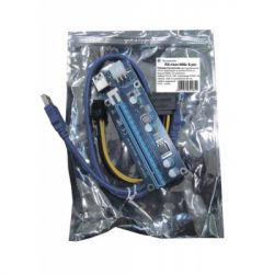  Dynamode RX-riser-006c 6 pin, PCI-E x1 to 16x 60cm USB 3.0 Cable SATA to 6Pin Power v.006C Blue -  6