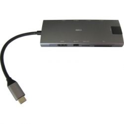  Dynamode USB Type-C to HDMI 4K + Mini DP + 3USB3.0 + Gigabit RJ45+ U (Dock-9-in-1-TypeC-HDMI-Mini-DP-USB3.0-RJ45) -  3