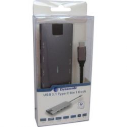  Dynamode USB Type-C to HDMI 4K + Mini DP + 3USB3.0 + Gigabit RJ45+ U (Dock-9-in-1-TypeC-HDMI-Mini-DP-USB3.0-RJ45) -  5