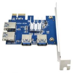  Dynamode PCI-E x1-x16 to 4 PCI-E USB3.0 (RX-riser-card-PCI-E-1-to-4) -  1