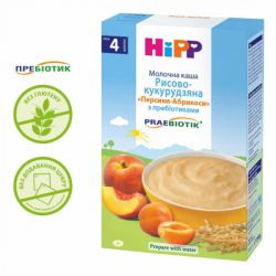 Детская каша HiPP молочная Рисово-кукурузная Персики-Абрикосы с пребиотиками 2 (1123254)