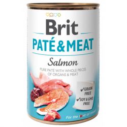 Консерви для собак Brit Pate and Meat зі смаком лосося 400 г (8595602530267)