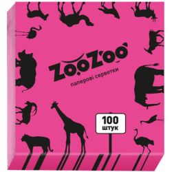 Салфетки столовые ZooZoo однослойные розовые 24x23 см 100 шт. (4823019009378)