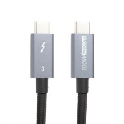   USB-C to USB-C 1.0m Thunderbolt 3 40Gbps, 100W, 20V/ 5A, 4K/ PowerPlant (CA913336) -  1