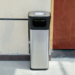 Контейнер для мусора JAH квадратный с пепельницей Серебряный металлик 25 л (6331) - Картинка 10