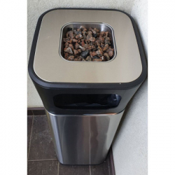 Контейнер для мусора JAH квадратный с пепельницей Серебряный металлик 25 л (6331) - Картинка 5