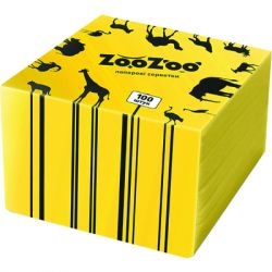 Салфетки столовые ZooZoo однослойные желтые 24x23 см 100 шт. (4823019009316)