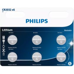  Philips CR 2032 Lithium 3V * 6 (CR2032P6/01B) -  1
