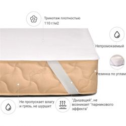 Наматрацник MirSon Light №214 трикотажний AQUA-stop водонепроникний на гумці по кутках 150х200 см (2200000691484) - Картинка 2