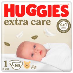  Huggies Extra Care 1 (2-5 ) M-Pack 168  (5029054234747/5029053549620)
