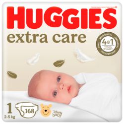  Huggies Extra Care 1 (2-5 ) M-Pack 168  (5029054234747/5029053549620)