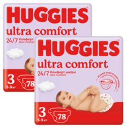 ϳ Huggies Ultra Comfort 3 (5-9 ) M-Pack 156  (5029053590516) -  2