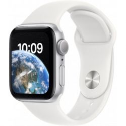 - Apple Watch SE 2022 GPS 40mm Silver Aluminium Case with White Sport Band - Regular (MNJV3UL/A) -  1