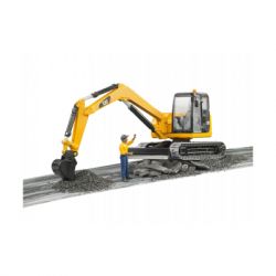 Спецтехніка Bruder Міні-екскаватор Cat з будівельником 1:16 (02466) - Картинка 3