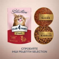 Влажный корм для кошек Club 4 Paws Selection Плюс Полоски с кроликом в соусе 85 г (4820215368087) - Картинка 6