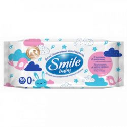Детские влажные салфетки Smile baby с рисовым молочком, 56 шт (4823071649215)
