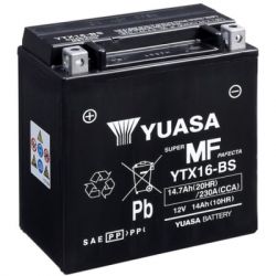   Yuasa 12V 14,7Ah MF VRLA Battery (YTX16-BS) -  1