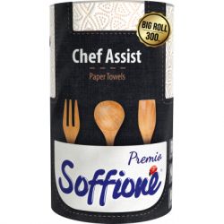 Бумажные полотенца Soffione Chef Assist Premio 3 слоя 300 отрывов 1 рулон (4820003835982)