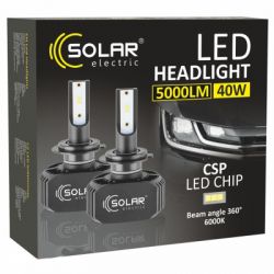 Автолампа SOLAR H7 LED 12/24V 40W 5000Lm 6000K, CSP1860 (8207) - Картинка 3