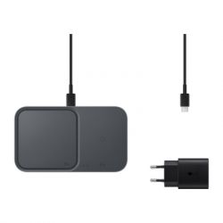   Samsung 15W Wireless Charger Duo (with TA) Black (EP-P5400TBRGRU) -  3