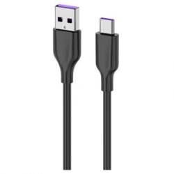 2E  USB-A - USB-C Glow 1m black 2E-CCAC-BL