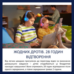 Навушники Philips Kids TAK4206 On-ear Colored light panels Wireless Blue (TAK4206BL/00) - Картинка 3