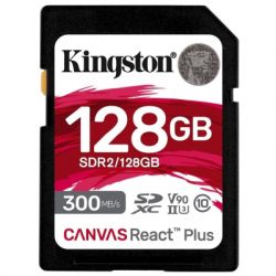   Kingston 128GB SDXC class 10 UHS-II U3 Canvas React Plus (SDR2/128GB) -  1