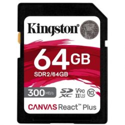   Kingston 64GB class 10 UHS-II U3 Canvas React Plus (SDR2/64GB) -  1