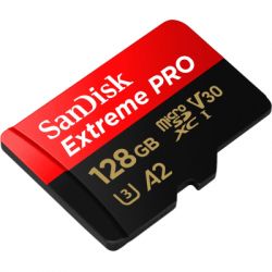   SanDisk 128 GB microSDXC UHS-I U3 Extreme Pro+SD Adapter (SDSQXCD-128G-GN6MA) -  3