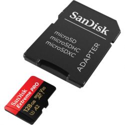   SanDisk 128 GB microSDXC UHS-I U3 Extreme Pro+SD Adapter (SDSQXCD-128G-GN6MA) -  4