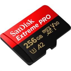   SanDisk 256 GB microSDXC UHS-I U3 Extreme Pro+SD Adapter (SDSQXCD-256G-GN6MA) -  3