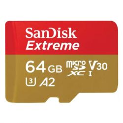  ' SanDisk 64GB microSDXC UHS-I U3 V30 A2 Extreme (SDSQXAH-064G-GN6GN)