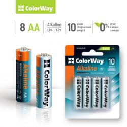 ��������� AA (LR6), ��������, ColorWay Alkaline Power, 8 ��, 1.5V, Blister (CW-BALR06-8BL) - �������� 2