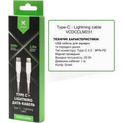   USB-C to Lightning 1.0m 3A 20W TPE Vinga (VCDCCLM231) -  2
