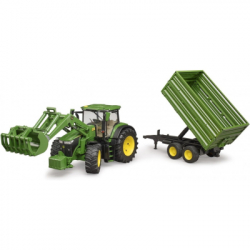 Спецтехніка Bruder трактор John Deere 7R 350 з навантажувачем та причепом (03155) - Картинка 5