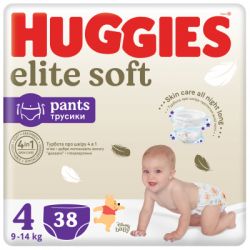 ϳ Huggies Elite Soft 4 (9-14 ) Mega 38  (5029053549323) -  1