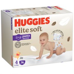 ϳ Huggies Elite Soft 4 (9-14 ) Box 76  (5029053582450) -  2
