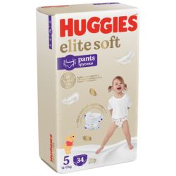 ϳ Huggies Elite Soft 5 (12-17) Mega 34  (5029053549354) -  3