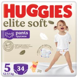 ϳ Huggies Elite Soft 5 (12-17) Mega 34  (5029053549354)