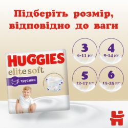 Підгузки Huggies Elite Soft 6 (15-25 кг) Mega 30 шт (5029053582436) - Картинка 11