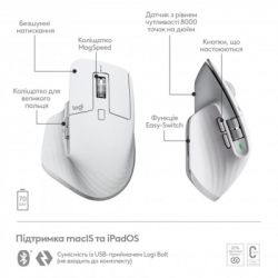  Bluetooth Logitech MX Master 3S For Mac Pale Grey (910-006572) -  5