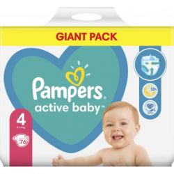 ϳ Pampers Active Baby Maxi  4 (9-14 ) 76  (8001090949615) -  2