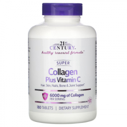 ������� 21st Century ����� �������� � ��������� C, 6000 ��, Super Collagen Plus Vitamin C, 180 (CEN-22424) - �������� 1