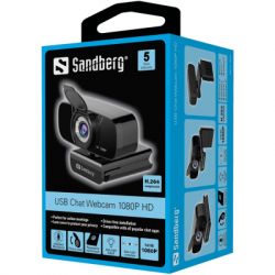   - Sandberg Streamer Chat Webcam 1080P HD Black (134-15) -  4
