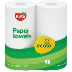 Бумажные полотенца Ruta Ecolo Белые 2 слоя 2 рулона (4820023747210)