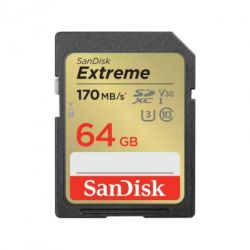   SanDisk 64GB SD class 10 UHS-I U3 V30 Extreme (SDSDXV2-064G-GNCIN) -  1